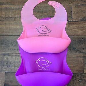 Silicone Baby Bibs in Pink and Purple - 2-Pack